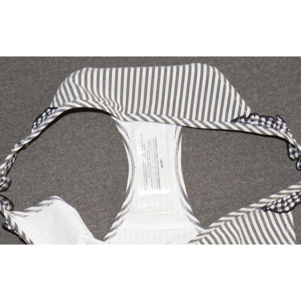 American Eagle Aerie Black Striped Gingham Ruffled Bikini Swimsuit Set Size M - Picture 9 of 11